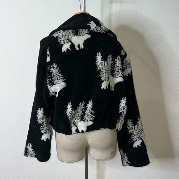 Denali Oversize Vintage Polar Bear Fleece Short Jacket - Picture 2 of 8